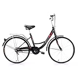 24/26 Zoll Pendlerfahrrad Stadtrad Komfort Fahrrad City Bike,Adult Lightweight Bicycle...