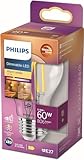 Philips LED Classic E27 Filament Lampe Warm Glow (60 W), dimmbare LED Lampe mit...