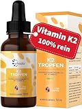 Vihado Vitamin K2 Tropfen hochdosiert, Premium: MK-7 99,7% All-Trans K2VITAL®, echte 200...