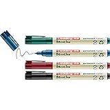 edding 25 Ecoline Permanentmarker Set - bunte Farben - 4 Stifte - Rund-Spitze 1...