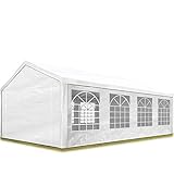 TOOLPORT Partyzelt Pavillon 4x8 m in weiß PE Plane 350 N Wasserdicht UV Schutz Festzelt...