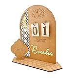 VULTRO Ramadan Mini-Datumsanzeige, kreativer schicker Holz-Countdown-Kalender,...