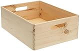 IMPWOOD Allzweckkiste mit Tragegriffen ca.40x30x13 cm Stapelbare Holzkiste aus...