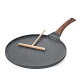 SENSARTE Crepe Pfanne 26cm Antihaftpfanne Omlettpfanne Pfannkuchen flache Pfanne mit...