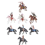 TOYANDONA 8 Stück Indianer Figuren Spielset, Indianer Actionfigur mit Pferd,...