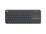 Logitech K400 Plus Kabellose Touch-TV-Tastatur mit integriertem Touchpad, Englishes...