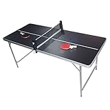 PingPong Tisch by BeerCup Klappbare Tischtennisplatte, HBT: 180 x80 x76 cm, tragbar...