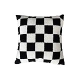 FENGXIANG Wqiang Store Plaid Kissen Kissen Rückenkissen Taille Kissenbezug Sofa Quaste...