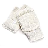 OPYTR Handschuhe Winter warm freiliegend Fingerhandschuhe gestrickt warm flipf halbe...