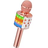 Magic Sing LED Karaoke Mikrofon Kinder, Drahtloses Bluetooth Spielzeug ab 3-12 Jahre...