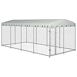 vidaXL Outdoor Hundezwinger mit Überdachung 8x4x2,3m Hundekäfig Hundehütte