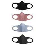 JewelryWe 4er-Pack Gesichtsmaske Maske aus Baumwolle: Atmungsaktive Mund und Nasenschutz...