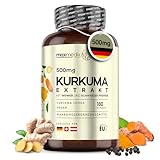 Kurkuma Extrakt Kapseln - 500mg Kurkuma Extrakt mit 95% Curcumin - 180 Stück...