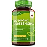 Bio Gerstengras Kapseln - Hochdosiert mit 3000mg je Tagesdosis - 180 Vegan...