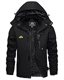 KEFITEVD Winterjacke Herren Warm Softshell Jacke Wasserdicht Snowboardjacke Gefüttert...