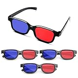 MingZhuInC 3D-Brille, 4 Stücke 3D Brille Rot Blau, Rot Blau Brille Für Filme Oder...