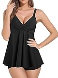 Adigaber Damen zweiteilig Badeanzug Push up Bademoden bauchweg Tankini Set mit...