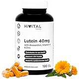 Lutein 40 mg. 120 vegane Kapseln für 4 Monate. Natürlicher...