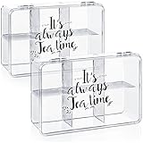 com-four® 2X Aufbewahrungsbox für Tee und Teebeutel - Teebox aus transparentem...