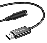 DuKabel USB Externe Soundkarte USB auf 3.5mm Klinkenbuchse (4 Pole CTIA) Stereo Audio...
