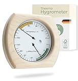 FSC zertifiziertes Sauna Thermometer Hygrometer (justierbar) - TÜV geprüft,...