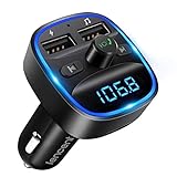 LENCENT Bluetooth FM Transmitter Auto, Adapter für Auto Radio, Freisprecheinrichtung, 2...