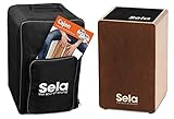 Sela SE 190 DE Primera Cajon Brown Einsteiger Bundle mit Sela Snare System,...