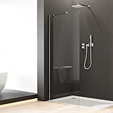 Walk in Duschwand 90x195cm Seitenwand Dusche mit Stabilisator, Goezes Walk-in...