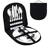 Camping Besteck Set Portable 13 Teiliges Picknick-Set Edelstahl Outdoor Geschirr...