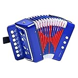 LIEKE Kinder Akkordeon,10 Tasten Knopf Accordion Ziehharmonika Musikinstrument...