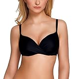 VIVISENCE 3209 Bikini BH Dame Bademode Bikinioberteil Musterlos Bügel EU, Schwarz,85E