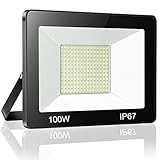 YIQIBRO 100W LED Strahler Außen, IP67 Wasserfest LED Fluter Flutlicht, 10000LM...