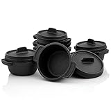 BBQ-Toro Mini Dutch Oven Set (6 Stück) I Ø 11 cm I bereits eingebrannt - preseasoned I...