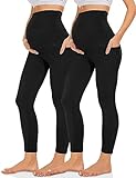 Missluck Umstandsleggings Blickdicht Damen Schwangerschaft Leggings Lang Mammy...