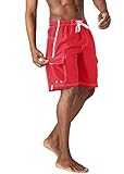 KEFITEVD Herren Boardshorts Kurz Kitesurfing Kanu Badehose Halblang Freizeithose...