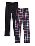 FM London (2er-Pack) Pyjama für Herren - Leichte Herren-Pyjamahose, Loungewear...