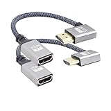 RIIEYOCA 90 Grad links & rechts gewinkeltes UHD 4K HDMI zu HDMI Flechtkabel 0.59ft,18Gbps...