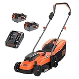 Black+Decker Akku-Rasenmäher BCMW33184L2 (betrieben mit 2x 18V Akkus, 4.0Ah, 33 cm...