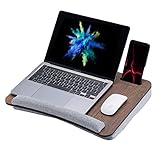 Vigo Wood Laptopkissen, Tragbarer Laptoptisch mit Kissen, Weichem Kissen-Bett-Couch-Tisch...