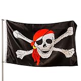 PHENO FLAGS Premium Piraten Flagge 90x150 cm - Extrem Wetterfeste Fahne mit...