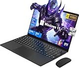 Notebook 15,6 Zoll Win 11 Pro, 16 GB DDR4 + 256 GB SSD / TF 1 TB, Celeron N4000, 1920 x...