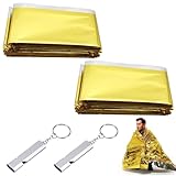 BAOSROY Rettungsdecken,2pcs Rettungsdecke Gold Silber,Rettungsfolie Gold/Silber...