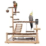 WishesMar Wellensittich Spielplatz Vogel-Spielplatz mit Feeder-Cup Spielzeug Leiter...