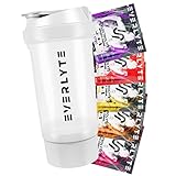 EVERLYTE® Shaker mit 5 Stacks | Elektrolyte Sport Getränk ohne Zucker | 100% natürliche...