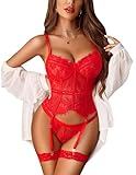 Avidlove Damen Dessous Set Sexy Spitze Babydoll Reizwäsche Corsage Lingerie...