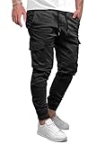 Elegancity Cargohose Herren Lang Casual Jogginghose Stretch Chino Hose Regular Fit Cargo...