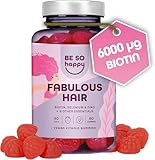 Haar Gummibärchen Biotin Hochdosiert 6000mcg, Haar Vitamin mit Selen + Zink +...