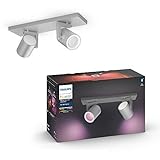 Philips Hue White & Color Ambiance Argenta 2 flg. Spot aluminium 2x230lm, dimmbar, 16 Mio....