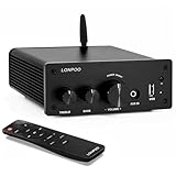 LONPOO Mini HiFi-Verstärker 200W mit Bluetooth 5.3, Optical, Coax, USB, AUX-Eingang, 2...