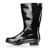 Norty Damen Hurricane Wellie Regenstiefel - Mittlere Wadenlänge - Glänzend Matt...